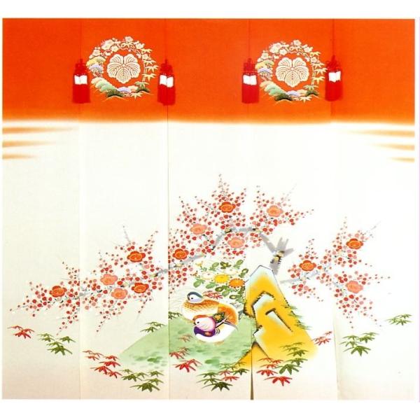 加賀友禅 花嫁のれん 花嫁暖簾 おしどり 手描き 花嫁のれん号 花嫁