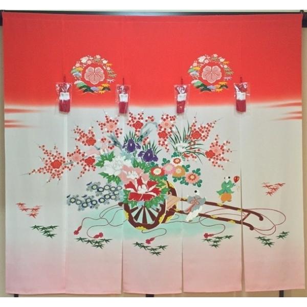 加賀友禅 花嫁のれん 花嫁暖簾 花車 手描き 花嫁のれん号 花嫁のれん館
