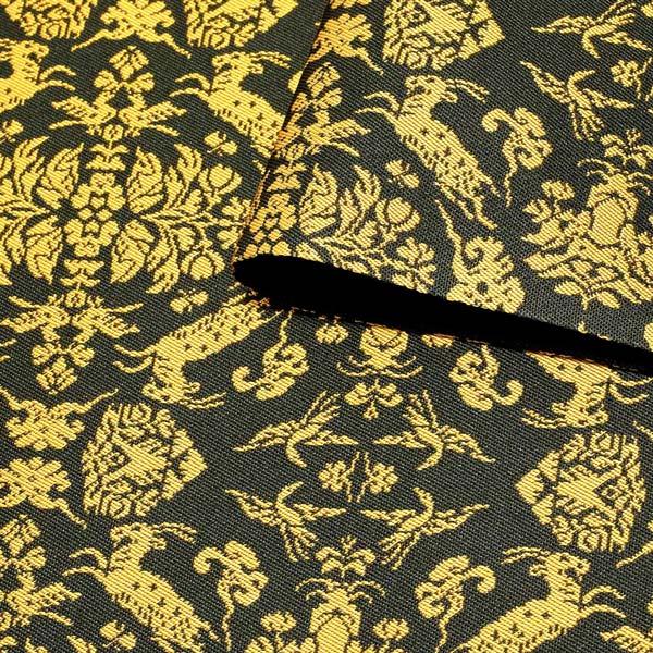 Prices down2）洒落袋帯「山羊花卉文錦」龍村美術織物謹製 西陣織証紙