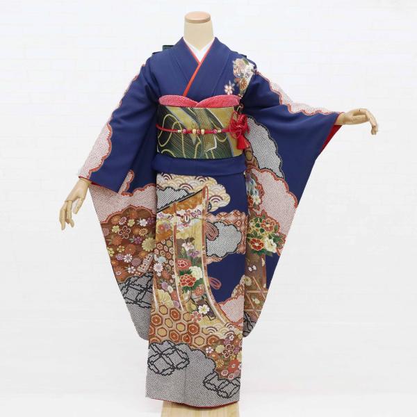 振袖フルセット(7点)・成人式・古典柄・金彩加工・胴裏正絹・高級