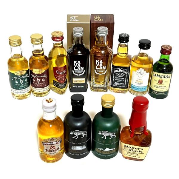 輸入ウイスキー ミニチュアボトル 50ml 12本セット : 蔵の街栃木の酒処