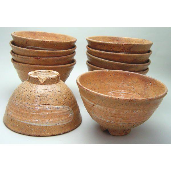 茶道具 抹茶茶碗 数茶碗 信楽焼 西尾秀斎作 大ぶり 10客セット 信楽焼