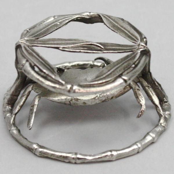 茶道具 蓋置 唐銅 唐金 笹蟹 哲匠作 笹かに 笹カニ 茶道 : 茶道具