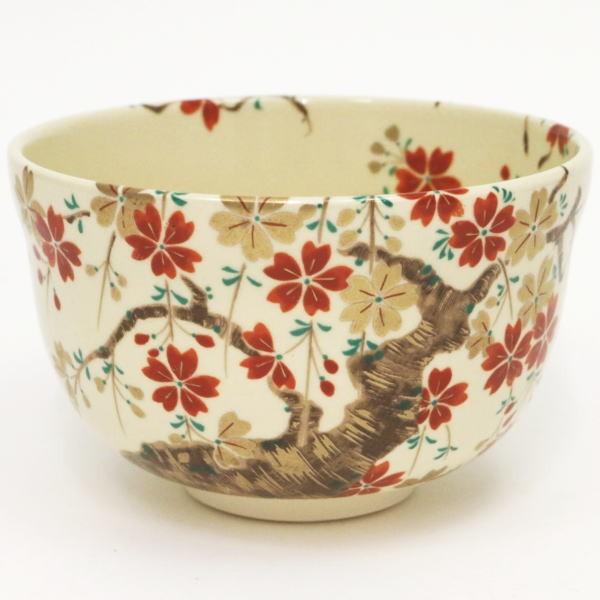 茶道具 抹茶茶碗 仁清写 枝垂桜 宮地英香作 仁清写し 枝垂れ桜 茶道