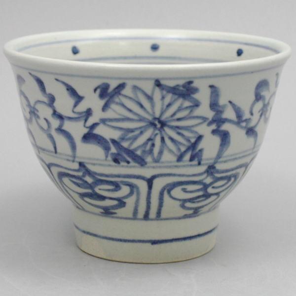 茶道具 抹茶茶碗 安南茶碗写 菊 黒石窯 安南茶碗写し 安南写 安南写し