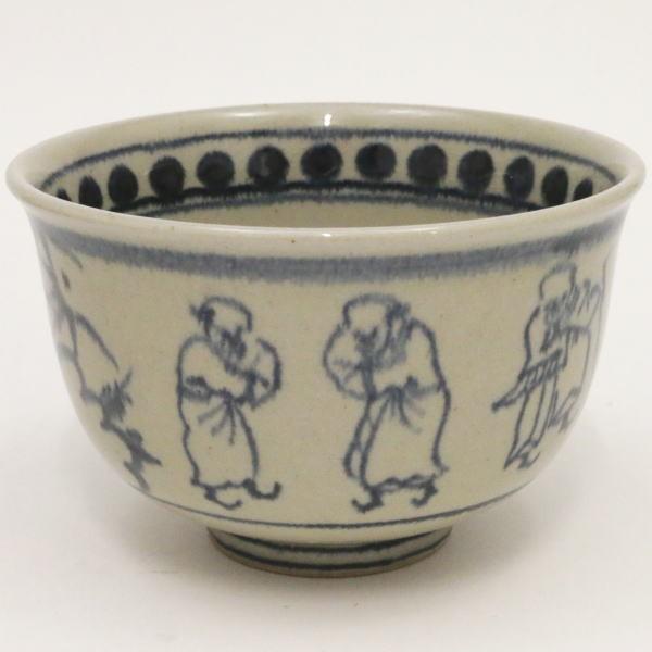 茶道具 膳所焼 淡海ぜぜ 陽炎園造 安南写七賢人絵 茶碗 共