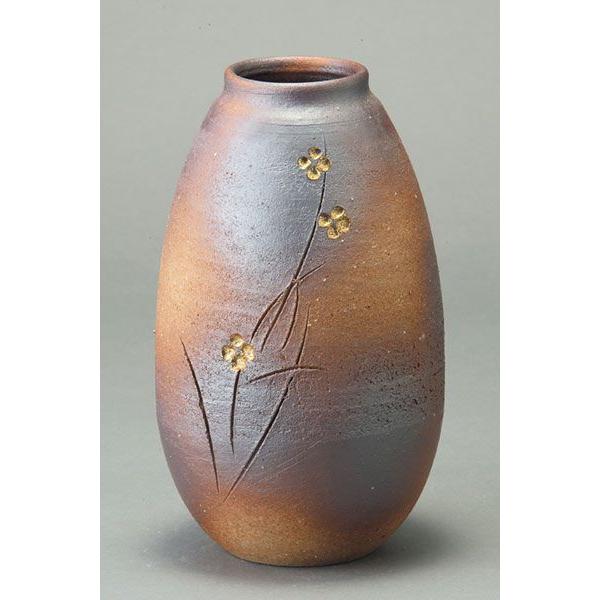 花瓶 陶器 信楽焼 花器 花入 火色小花花瓶 彩り屋 : 彩り屋 - 通販