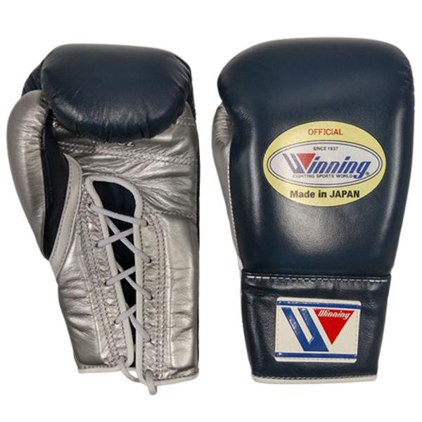 10オンス MS-300-NVYSLV1 ウイニング ボクシンググローブ ひも式