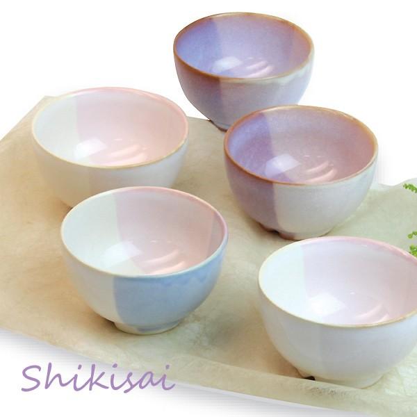 萩焼 窯元 萩陶苑 椿萩窯 茶碗 Shikisai まめ碗5客セット（木箱） 和