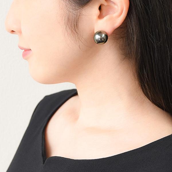 特大 14mm 黒蝶真珠 ピアス/イヤリング 鑑別書付 存在感放つ圧倒的