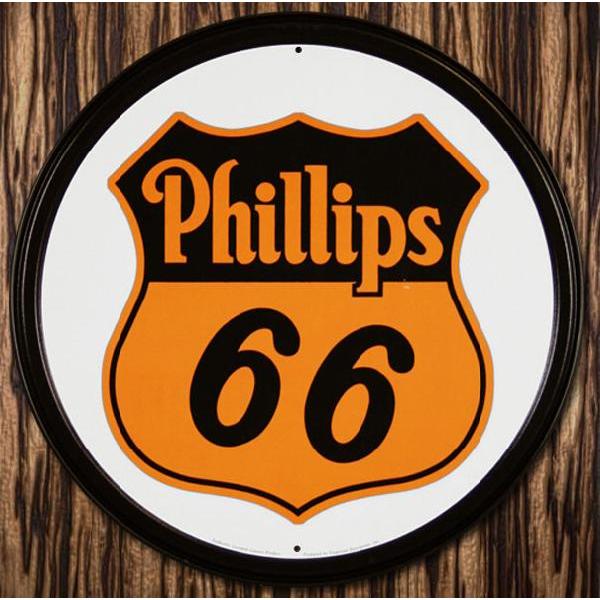 C3 ブリキ看板 Phillips フィリップス 66 丸型ロゴ : アメリカン雑貨の