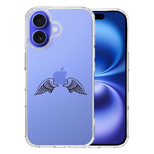 iPhone16 ケース クリア エンジェル 翼 ウィング スマホケース 側面