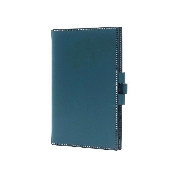 希少 美品 エルメス A4 ノートカバー バイカラー アジェンダ ブルー