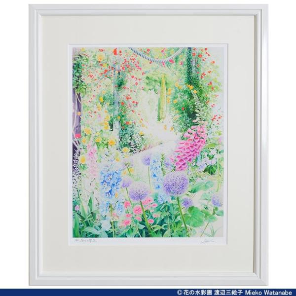 日本画 水辺の花の絵 未使用 額付き 日本画 水辺の花