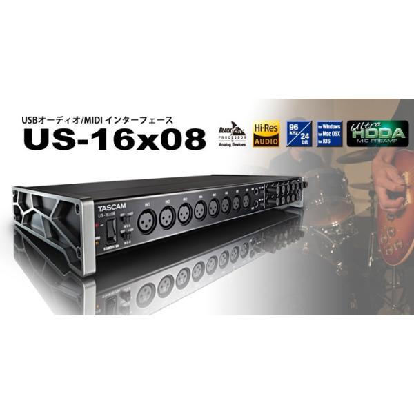 TASCAM オーディオMIDIインターフェイス/マイクプリアンプ US-16x08