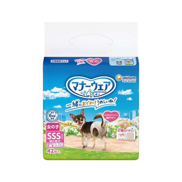 マナーウェア女の子用SSSトラッドテイスト 犬用 おむつ ユニチャーム