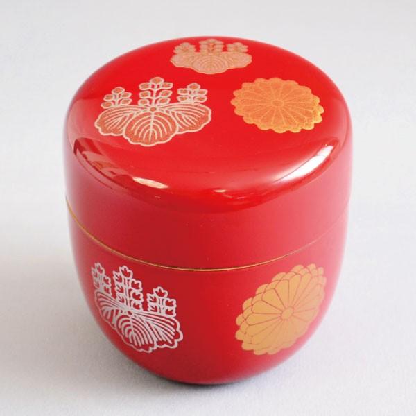 茶道具 棗 木乾製 朱塗 高台寺蒔絵 中棗 : 茶道具専門店 (有)菊池商店