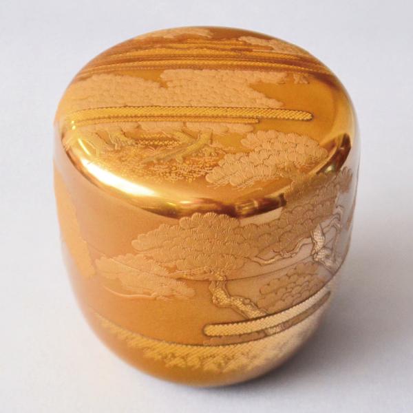 訳あり］茶道具 棗 竹 雪吹 松竹梅蒔絵 山本翠松作【匿名配送】 訳あり