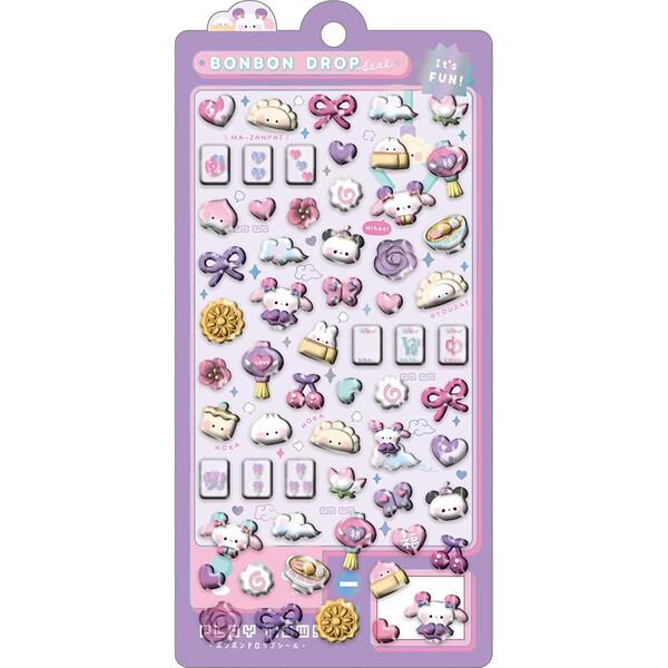 ボンボンドロップシール にーはおボンボン 中華 パンダ うさぎ 立体