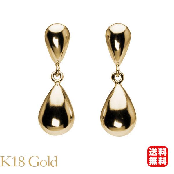 ピアス k18 イエローゴールド 18金 18k スタッドピアス ティアドロップ