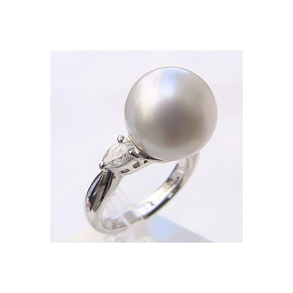 新品】Pt900天然海水白蝶真珠リングダイヤモンドリング 新品】Pt900