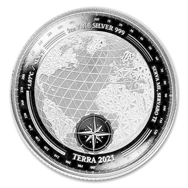純銀コイン テラ銀貨 プルーフ 1オンス 2021年製 クリアケース入り