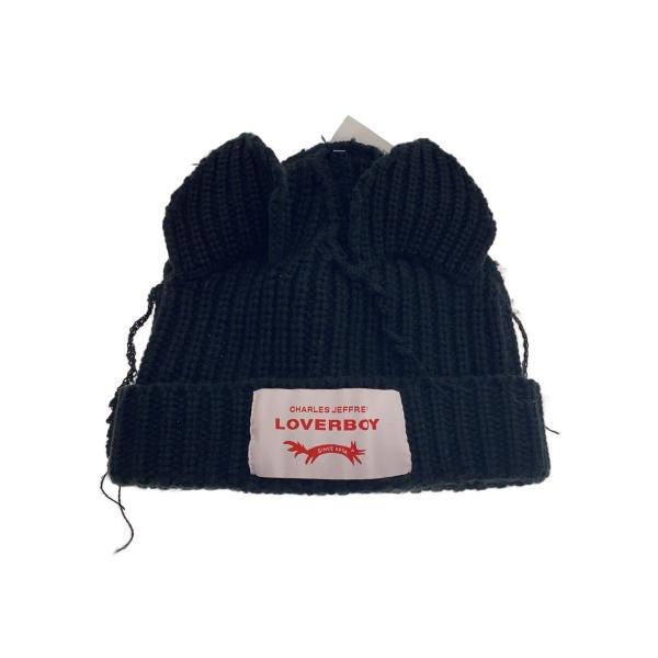 CHARLES JEFFREY LOVERBOY◇猫耳ニット帽/ウール/BLK/メンズ
