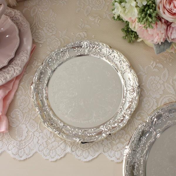 ラウンド シルバープレート スモール シルバートレー トレイ シルバー