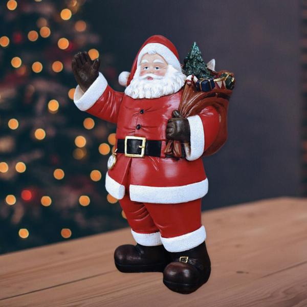 1PCサンタクロース置物レ新年クリスマス工芸品かわいいギフトミニ