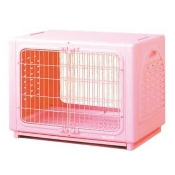 ペッツルート 犬 ケージ ワンルーム ステンレス 両面扉 L ピンク