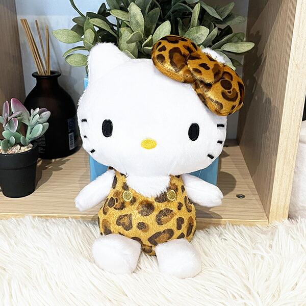 サンリオ ハローキティ ヒョウ柄 ブラウン お座りぬいぐるみ