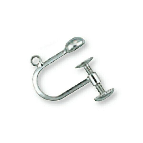 1個売り】 イヤリングパーツ 14金 ホワイトゴールド ネジ式イヤリング