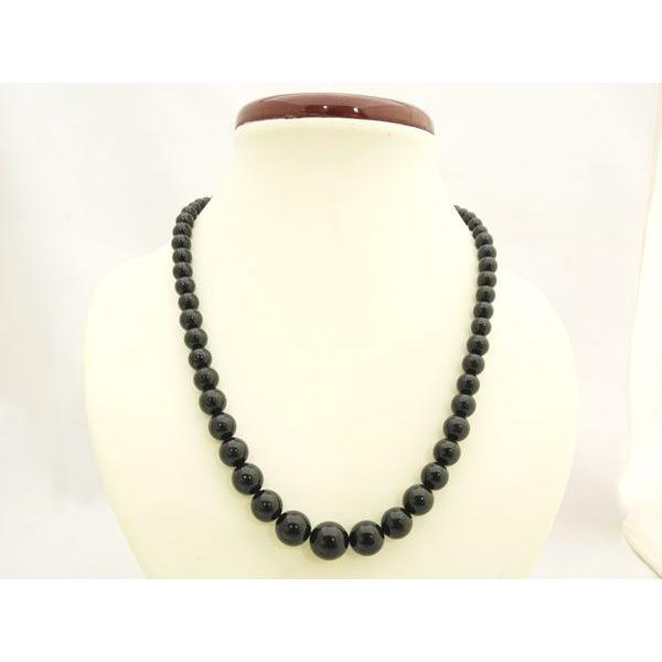 黒珊瑚 ネックレス 6mm〜12mm玉 内径46cm ブラックコーラル