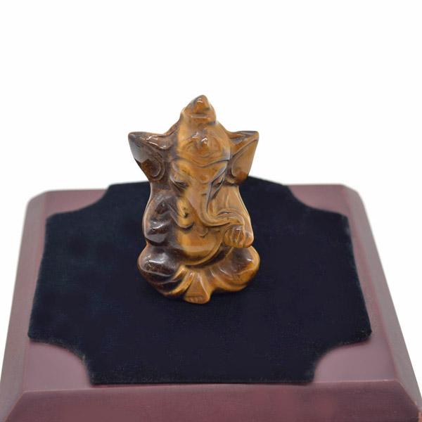 ガネーシャ像 置物 タイガーアイ 虎目石 座像 天然石 彫刻 6cm : 横浜