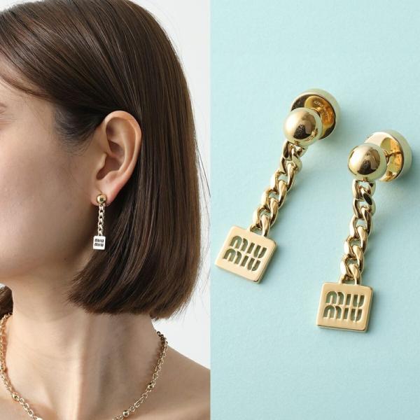 miu miu（ミュウミュウ） ピアス 5IO125 2DTU レディース メタル ロゴ