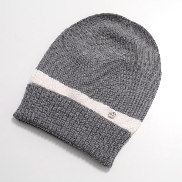 GUCCI（グッチ） ニット帽 494598 4G206 メンズ ビーニー メタルロゴ