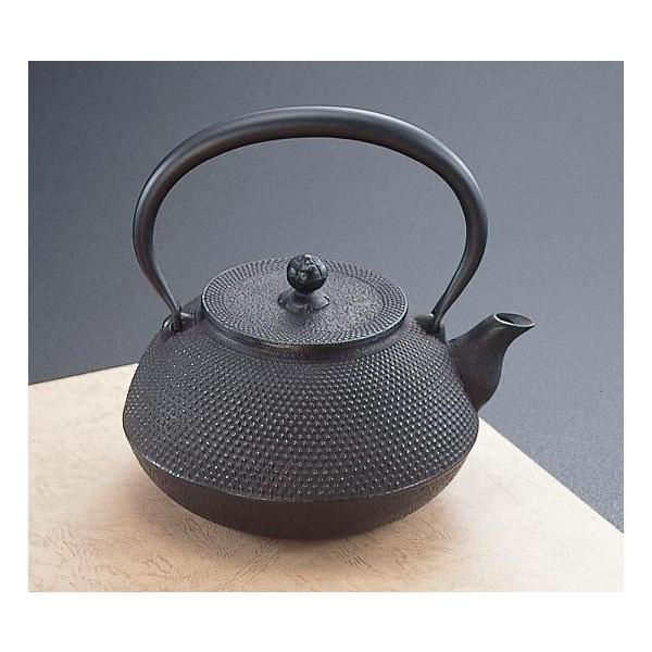 岩鋳製 南部鉄器】【即納可能】鉄瓶 9型平丸アラレ 黒焼付 南部鉄瓶