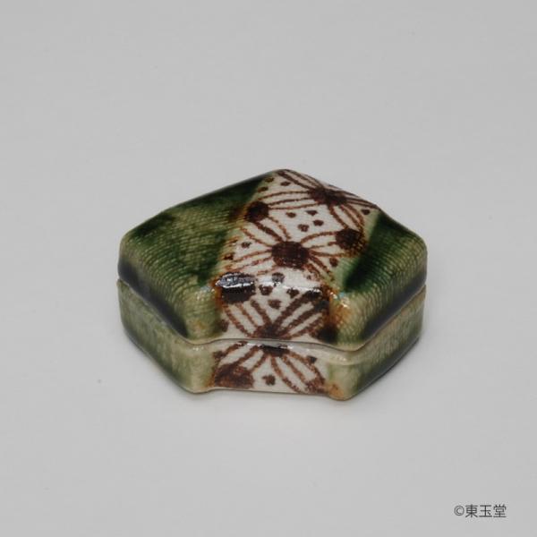 織部焼 加藤重高作 たたき出し 鉢 仕覆付 共布共箱 C 7000