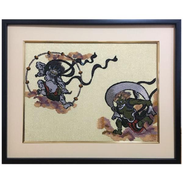 すぐ発送】東京文化刺繍専用額3号木地 高級額縁 紺 別珍 Art