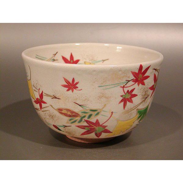 茶道具 抹茶茶碗 粉引 吹寄（ふきよせ）絵、京焼 小倉 亨作【 完売