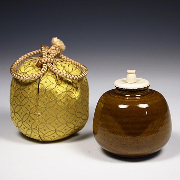 送料無料（茶道具/濃茶器）唐物大名物 利休物相茄子茶入写し（木葉猿