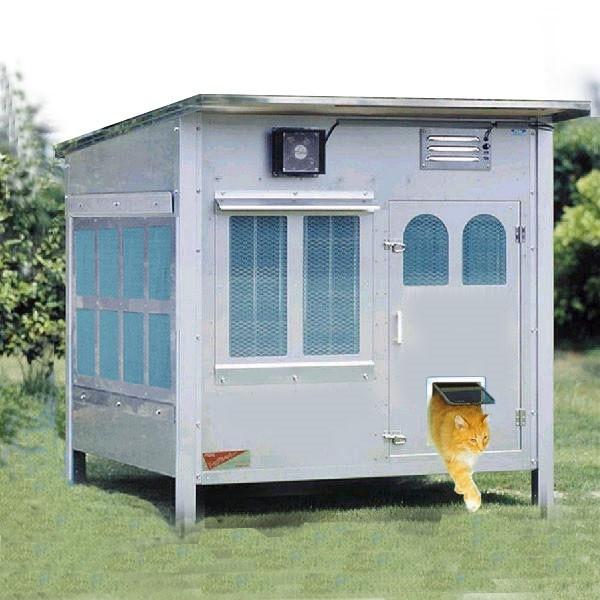 屋外用キャットハウス ステンレス製ガーデンキャットハウス