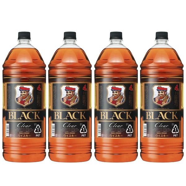 ブラックニッカ ウイスキー 4L 4本 送料無料 アサヒビール 業務用 包装