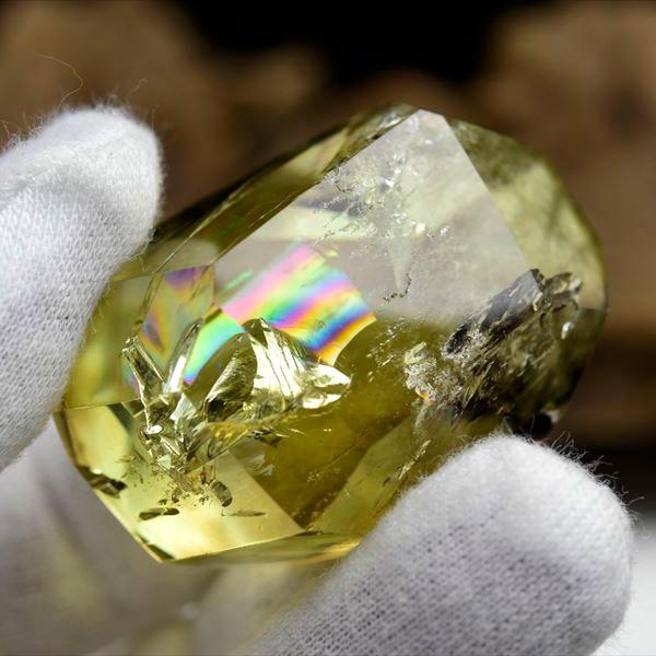 虹入り シトリン 不定形タンブル 黄水晶 ブラジル産 レインボー