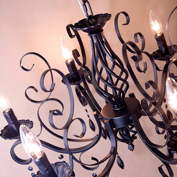 シャンデリア 白 黒 ホワイト ブラック led 対応 6灯 照明