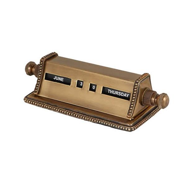 DULTON カレンダー 卓上 万年 アンティーク おしゃれ レトロ 真鍮 曜日