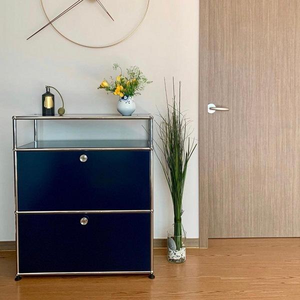 USM Haller ハラーシステム 1列3段キャビネット 色：アントラサイト