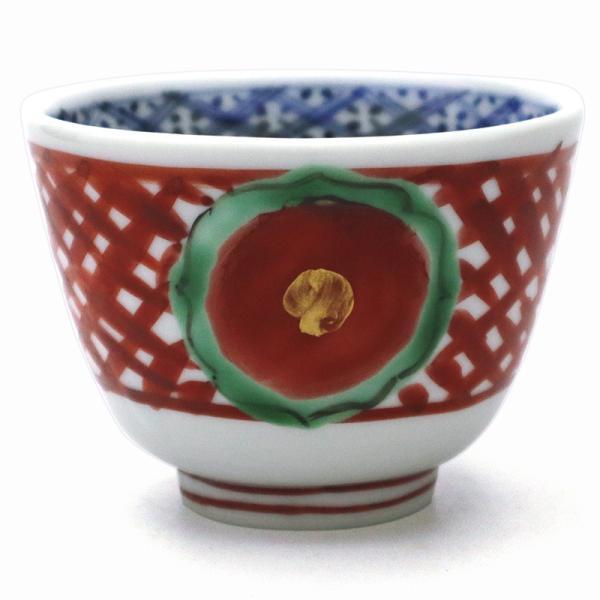 春田一陶 造 赤呉須花草図蒸茶碗8客 共箱 春田一