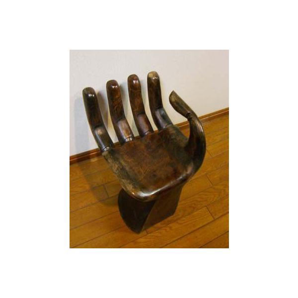 手のスツール椅子 イス チェア オブジェ アジアン家具 バリ風 クリヤー