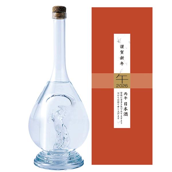 純米大吟醸酒 干支ガラスボトル 2026年 午年 500ml 八鹿酒造 専用化粧